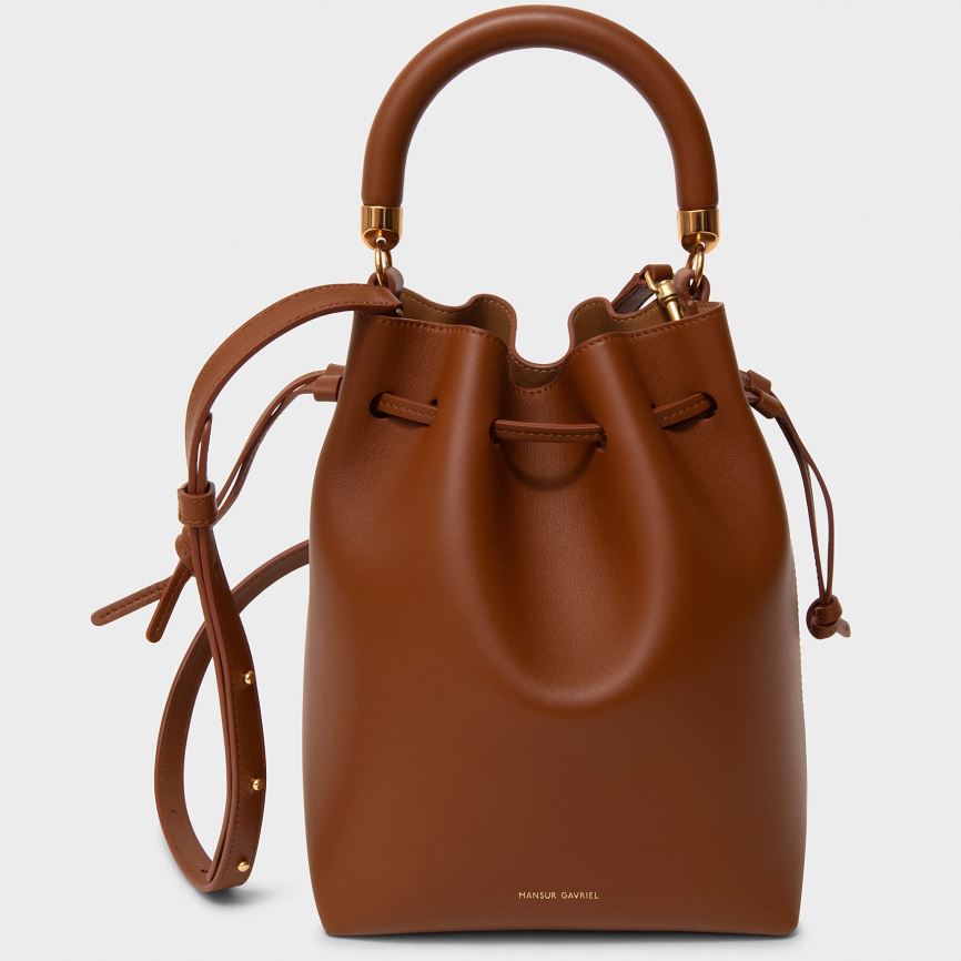 Women\'s Mansur Gavriel Movimento Mini Bucket Bags Dark Brown | AU 792MKZ